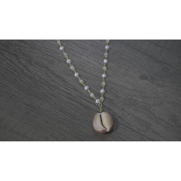 Cowrie Shell Necklace, 14k Gold Filled Chain - Picture 5 of 6